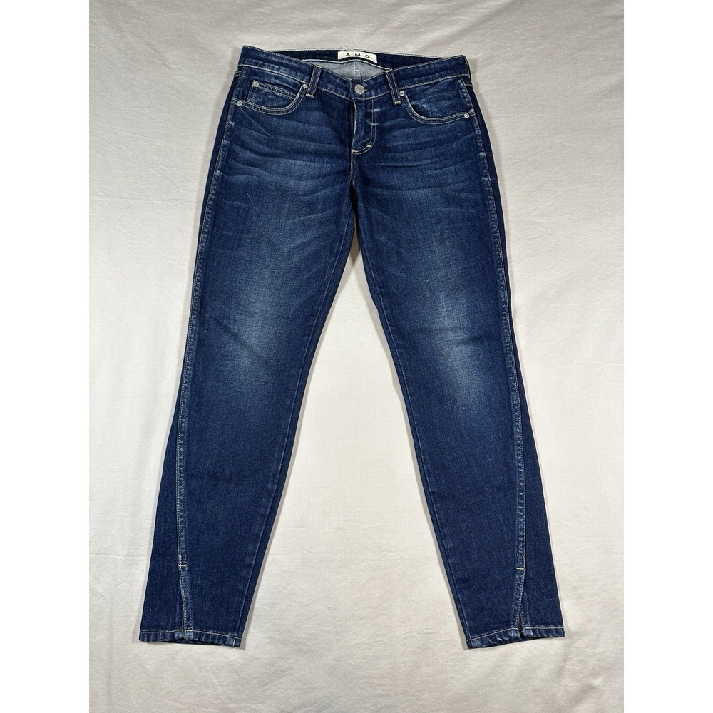 AMO Twist True Blue Skinny Jeans Women's Size 29 Split Ankle Made in USA